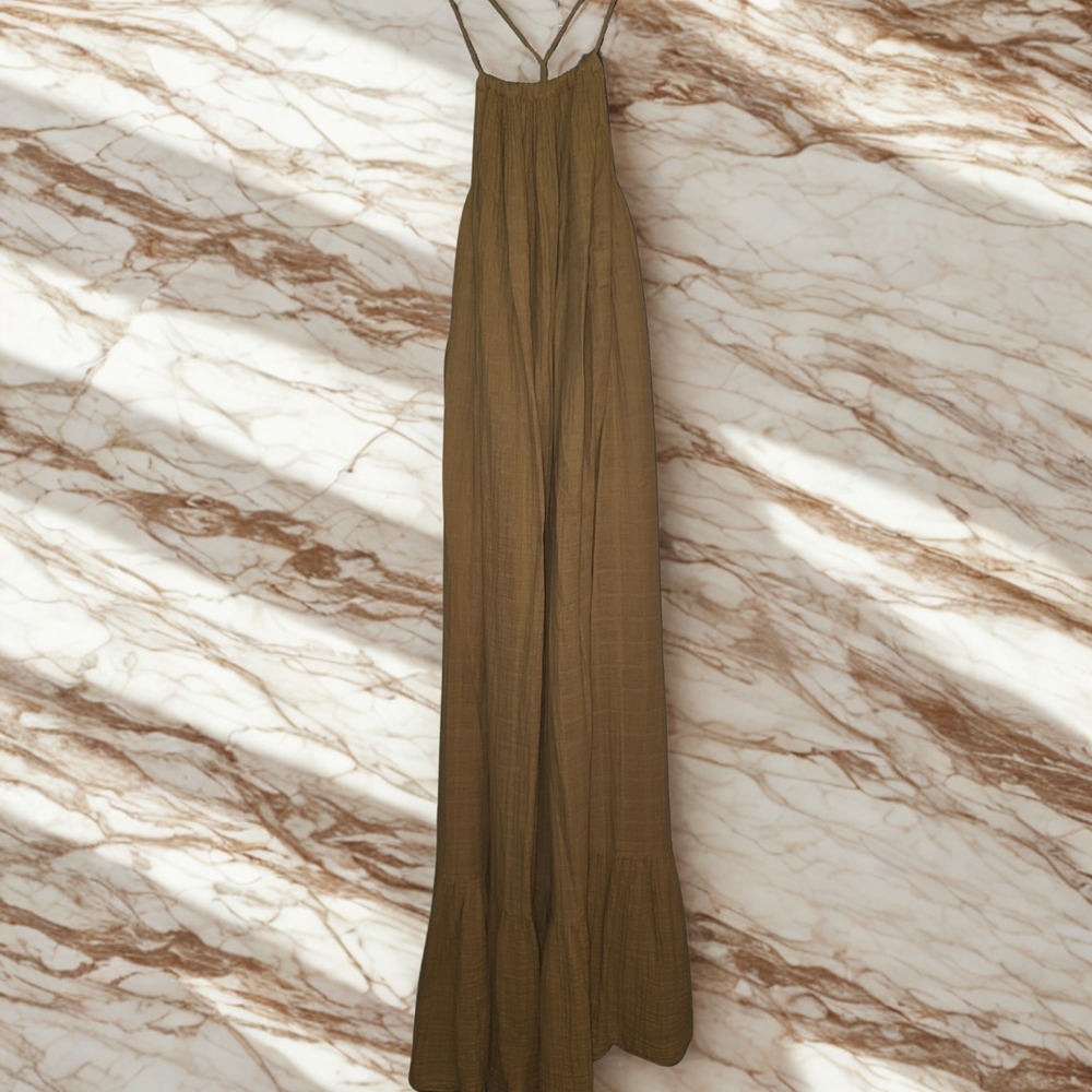 Chic Le Frique Elegant Brown Maxi Dress